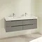 Villeroy and Boch Subway 2.0 Glossy Grey 1300mm Wall Hung Double Basin Vanity Unit  Profile Large Im