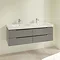 Villeroy and Boch Subway 2.0 Glossy Grey 1300mm Wall Hung Double Basin Vanity Unit Profile Large Im