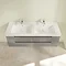 Villeroy and Boch Subway 2.0 Glossy Grey 1300mm Wall Hung Double Basin Vanity Unit Standard Large I