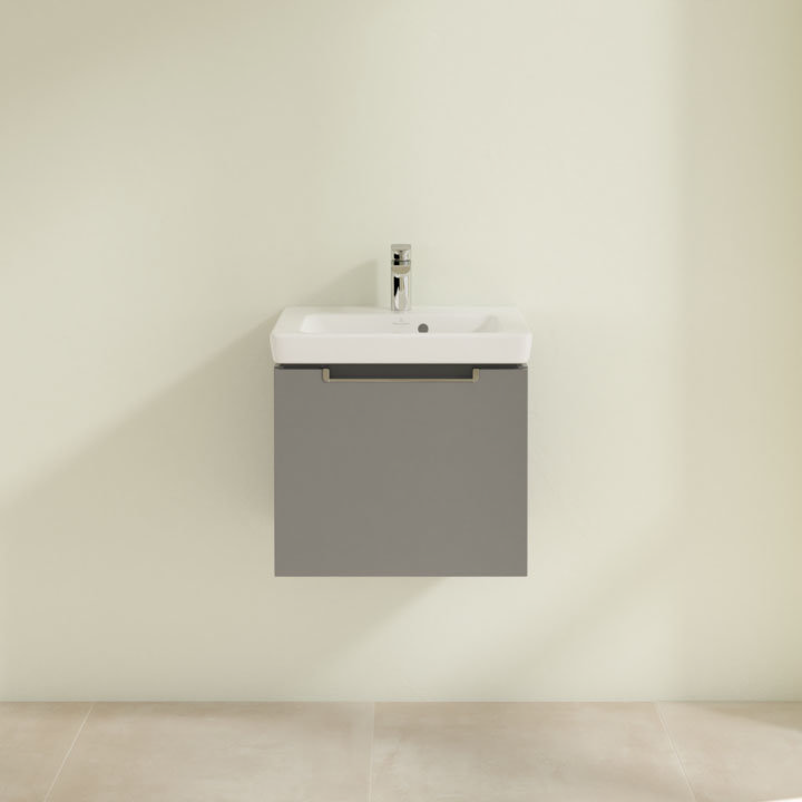 Villeroy and Boch Subway 2.0 Glossy Grey 500mm Wall Hung 1-Drawer Vanity Unit  Feature Large Image