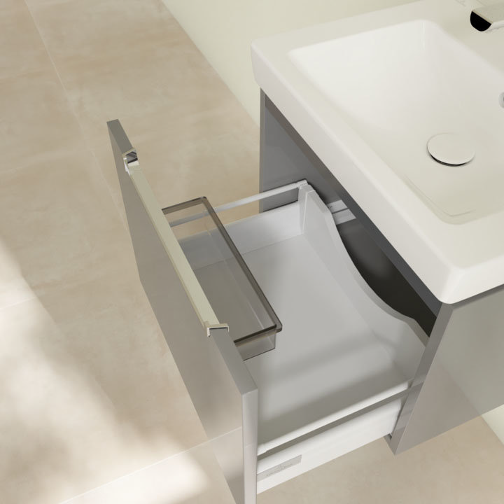 Villeroy and Boch Subway 2.0 Glossy Grey 550mm Wall Hung 1-Drawer Vanity Unit Standard Large Image