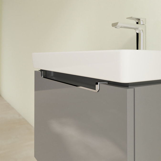 Villeroy and Boch Subway 2.0 Glossy Grey 600mm Wall Hung 1-Drawer Vanity Unit  Feature Large Image