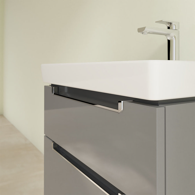 Villeroy and Boch Subway 2.0 Glossy Grey 600mm Wall Hung 2-Drawer Vanity Unit  Feature Large Image