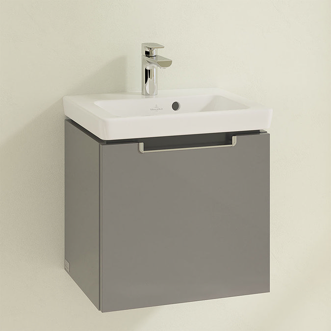 Villeroy and Boch Subway 2.0 Glossy Grey Wall Hung 1-Drawer Vanity Unit Profile Large Image