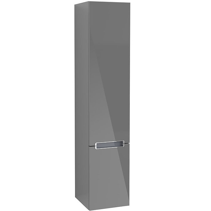 Villeroy and Boch Subway 2.0 Glossy Grey Wall Hung Tall Cabinet Large Image