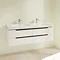 Villeroy and Boch Subway 2.0 Glossy White 1300mm Wall Hung Double Basin Vanity Unit Profile Large I