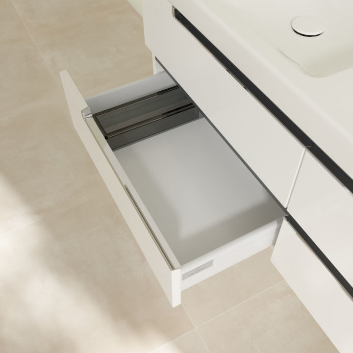 Villeroy and Boch Subway 2.0 Glossy White 1300mm Wall Hung Double Basin Vanity Unit  additional Larg