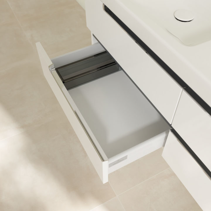 Villeroy and Boch Subway 2.0 Glossy White 1300mm Wall Hung Double Basin Vanity Unit additional Larg