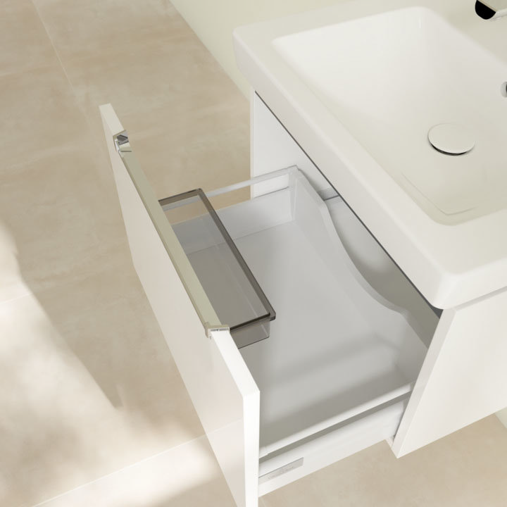 Villeroy and Boch Subway 2.0 Glossy White 600mm Wall Hung 1-Drawer Vanity Unit  Standard Large Image