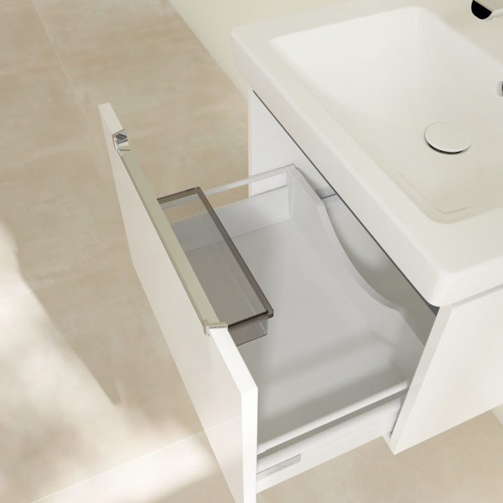 Villeroy and Boch Subway 2.0 Glossy White 600mm Wall Hung 1-Drawer Vanity Unit Standard Large Image