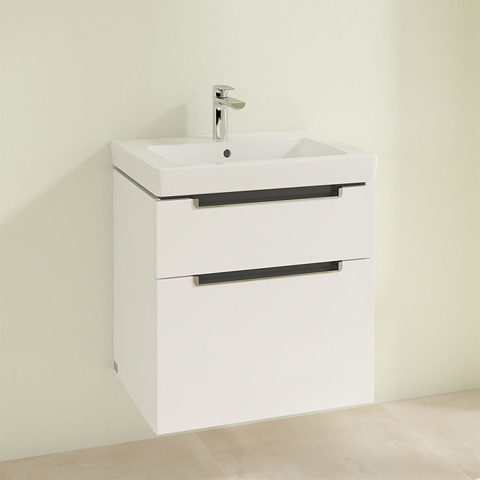 Villeroy and Boch Subway 2.0 Glossy White 600mm Wall Hung 2-Drawer Vanity Unit  Profile Large Image