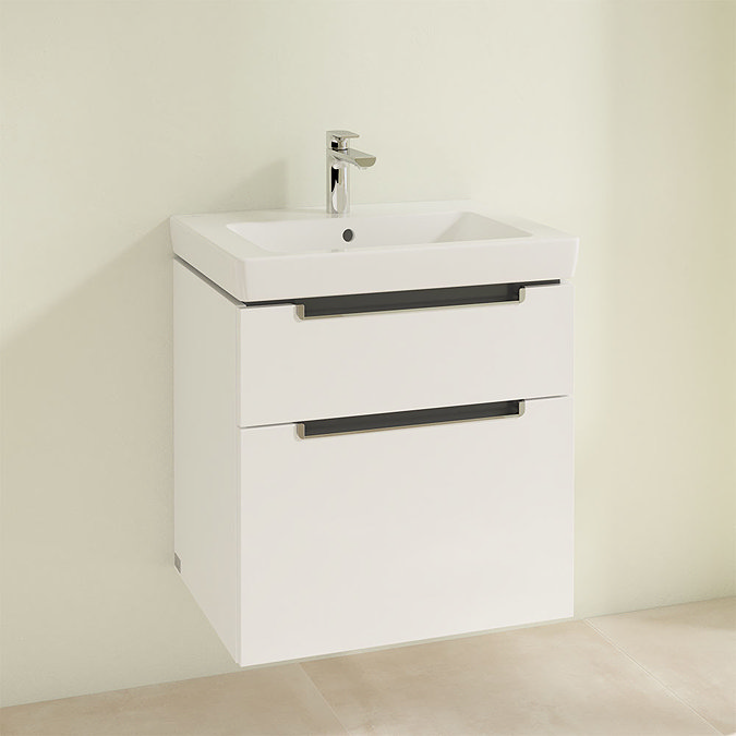 Villeroy and Boch Subway 2.0 Glossy White 600mm Wall Hung 2-Drawer Vanity Unit Profile Large Image