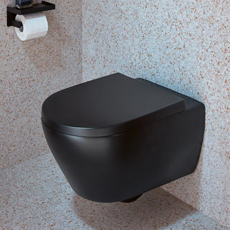 Villeroy And Boch Subway 2.0 Matt Black Rimless Wall Hung Toilet + Soft ...