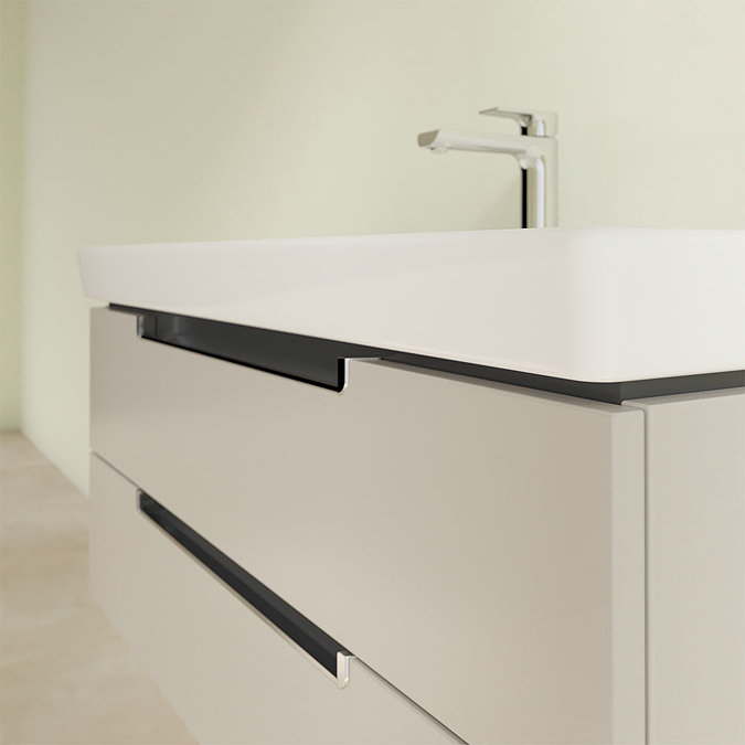 Villeroy and Boch Subway 2.0 Soft Grey 1000mm Wall Hung 2-Drawer Vanity Unit  Feature Large Image
