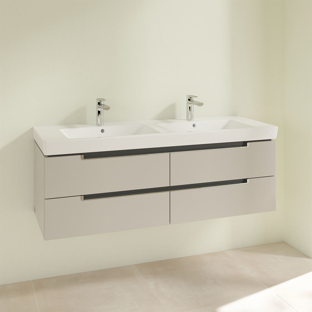 Villeroy And Boch Subway Soft Grey Mm Wall Hung Double Basin