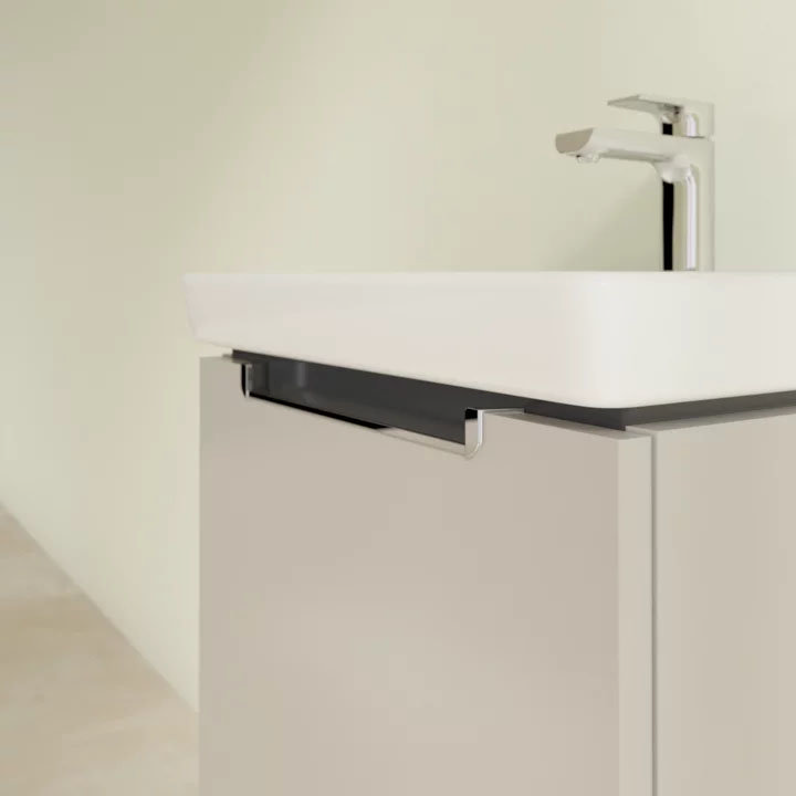 Villeroy and Boch Subway 2.0 Soft Grey 500mm Wall Hung 1-Drawer Vanity Unit In Bathroom Large Image