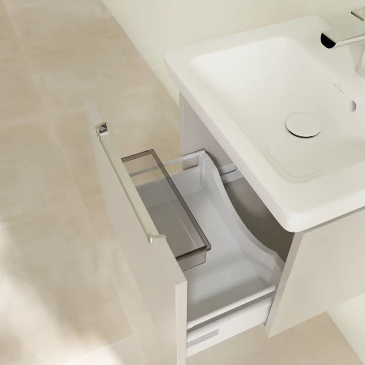 Villeroy and Boch Subway 2.0 Soft Grey 500mm Wall Hung 1-Drawer Vanity Unit additional Large Image