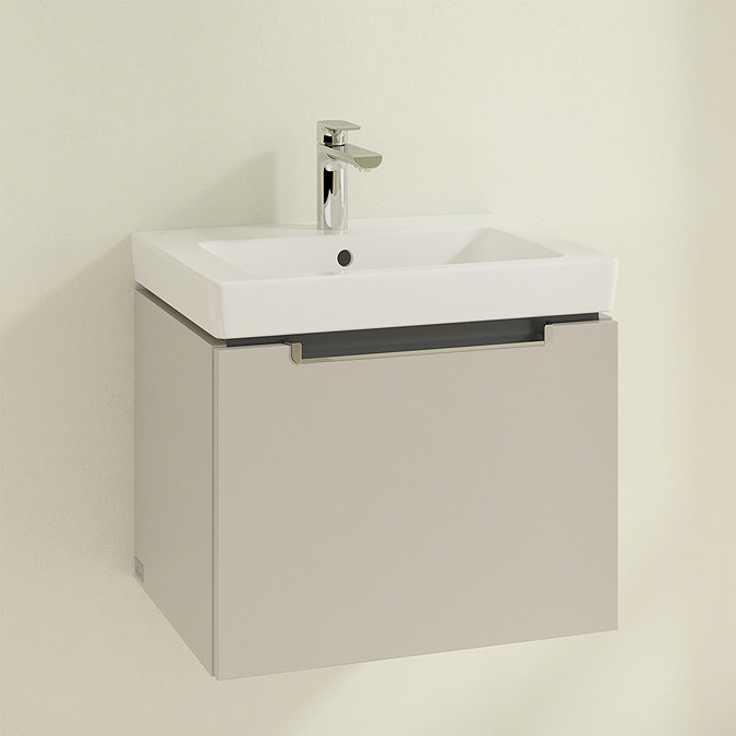 Villeroy and Boch Subway 2.0 Soft Grey 550mm Wall Hung 1-Drawer Vanity Unit Profile Large Image