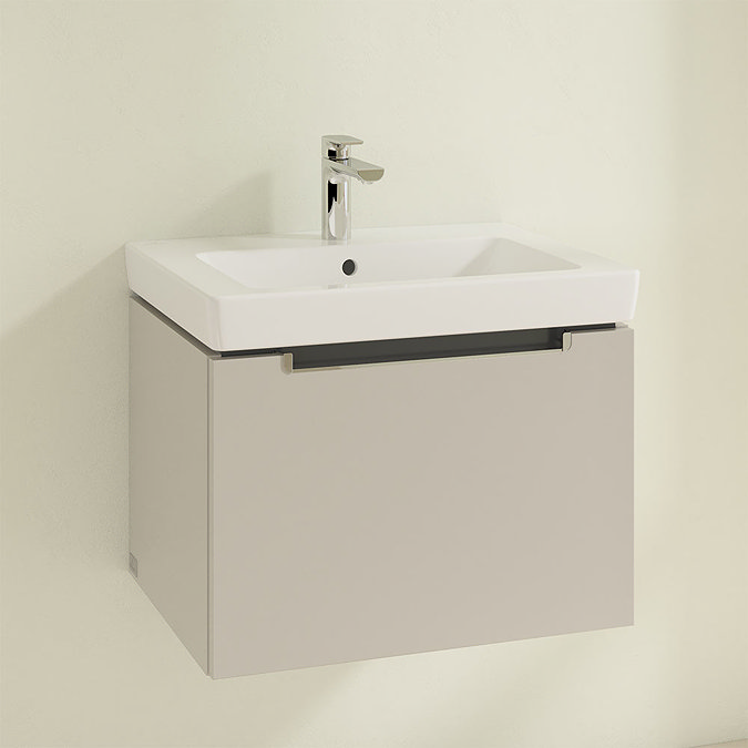 Villeroy and Boch Subway 2.0 Soft Grey 600mm Wall Hung 1-Drawer Vanity Unit  Profile Large Image