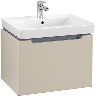 Villeroy and Boch Subway 2.0 Soft Grey 600mm Wall Hung 1-Drawer Vanity Unit  Profile Large Image