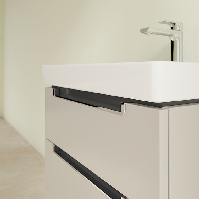 Villeroy and Boch Subway 2.0 Soft Grey 600mm Wall Hung 2-Drawer Vanity Unit  Feature Large Image