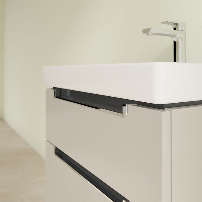 Villeroy and Boch Subway 2.0 Soft Grey 600mm Wall Hung 2-Drawer Vanity Unit Feature Large Image