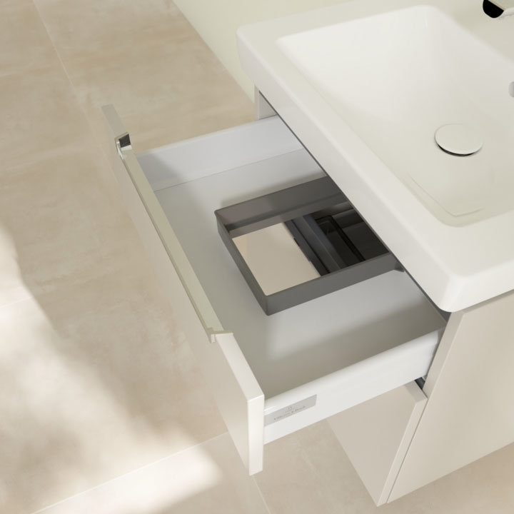 Villeroy and Boch Subway 2.0 Soft Grey 600mm Wall Hung 2-Drawer Vanity Unit Standard Large Image