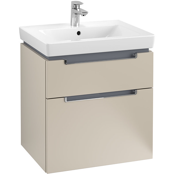 Villeroy and Boch Subway 2.0 Soft Grey 600mm Wall Hung 2-Drawer Vanity Unit Large Image
