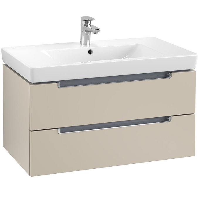 Villeroy and Boch Subway 2.0 Soft Grey 800mm Wall Hung 2-Drawer Vanity Unit Large Image