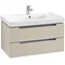 Villeroy and Boch Subway 2.0 Soft Grey 800mm Wall Hung 2-Drawer Vanity Unit Large Image