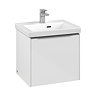 Villeroy and Boch Subway 3.0 Brilliant White 500mm Wall Hung 1-Drawer Vanity Unit with LED Lighting