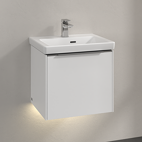Villeroy and Boch Subway 3.0 Brilliant White 500mm Wall Hung 1-Drawer Vanity Unit with LED Lighting