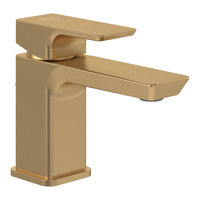 Villeroy and Boch Subway 3.0 Cloakroom Lever Basin Mixer with Pop Up Waste - Brushed Gold