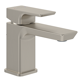 Villeroy and Boch Subway 3.0 Cloakroom Lever Basin Mixer with Pop Up Waste - Brushed Nickel Matt