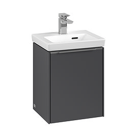 Villeroy and Boch Subway 3.0 Graphite 370mm Wall Hung 1-Door Vanity Unit