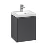 Villeroy and Boch Subway 3.0 Graphite 370mm Wall Hung 1-Door Vanity Unit