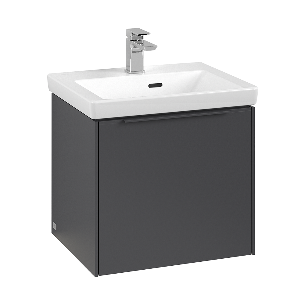 Villeroy and Boch Subway 3.0 Graphite 500mm Wall Hung 1Drawer Vanity Unit with LED Lighting