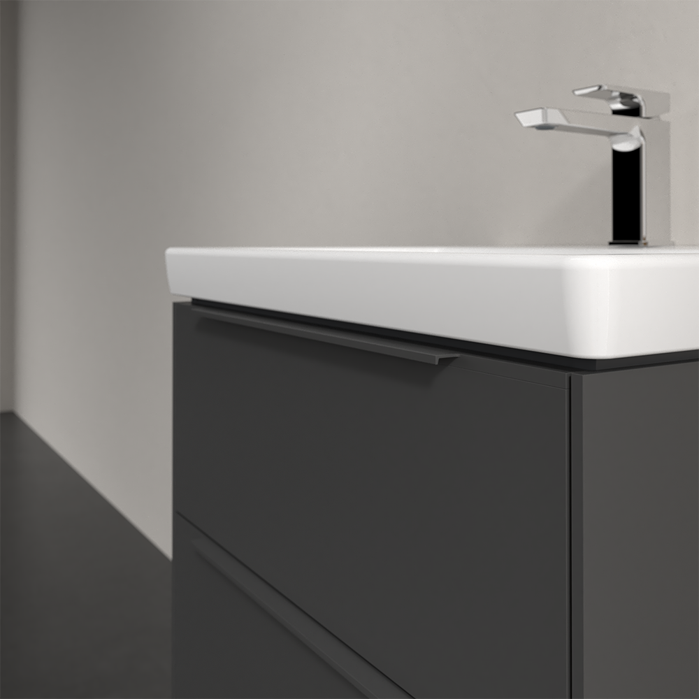 Villeroy and Boch Subway 3.0 Graphite 600mm Wall Hung 2Drawer Vanity Unit with LED Lighting