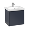 Villeroy and Boch Subway 3.0 Marine Blue 500mm Wall Hung 1-Drawer Vanity Unit with LED Lighting