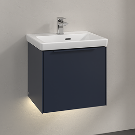 Villeroy and Boch Subway 3.0 Marine Blue 500mm Wall Hung 1-Drawer Vanity Unit with LED Lighting