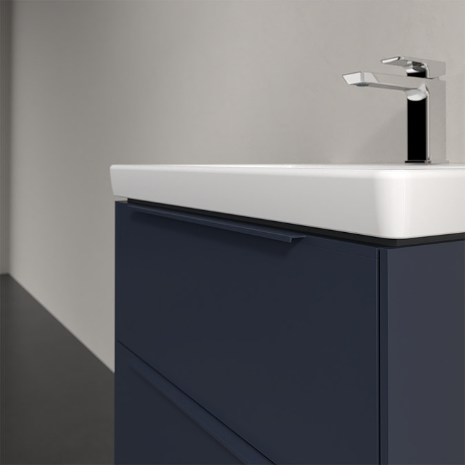 Villeroy and Boch Subway 3.0 Marine Blue 600mm Wall Hung 2-Drawer Vanity Unit with LED Lighting