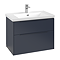 Villeroy and Boch Subway 3.0 Marine Blue 800mm Wall Hung 2-Drawer Vanity Unit with LED Lighting