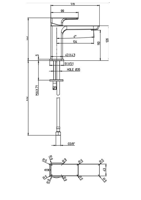 Villeroy and Boch Subway 3.0 Single Lever Basin Mixer - Brushed Nickel Matt