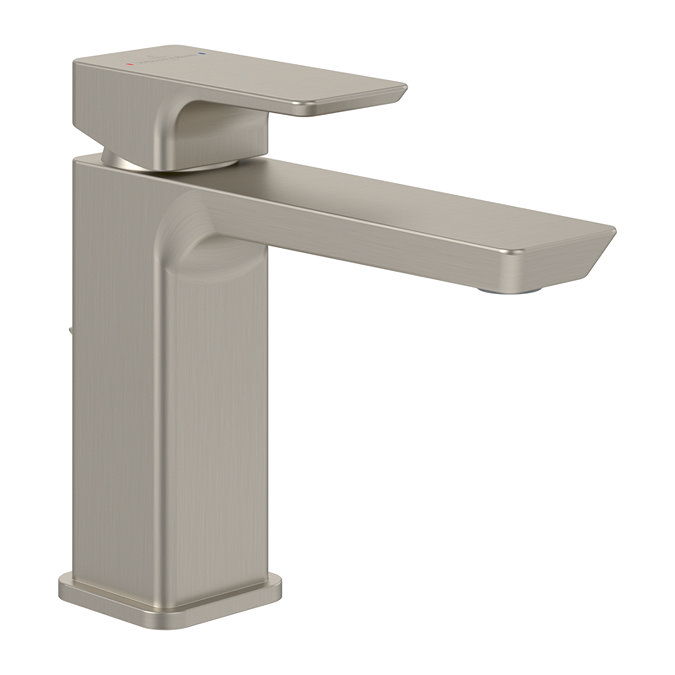 Villeroy and Boch Subway 3.0 Single Lever Basin Mixer with Pop-up Waste - Brushed Nickel Matt