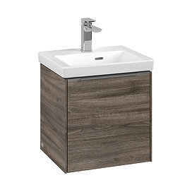Villeroy and Boch Subway 3.0 Stone Oak 450mm Wall Hung 1-Door Vanity Unit