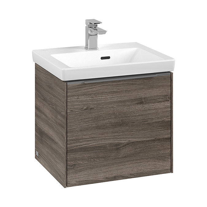 Villeroy and Boch Subway 3.0 Stone Oak 500mm Wall Hung 1-Drawer Vanity Unit with LED Lighting