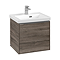 Villeroy and Boch Subway 3.0 Stone Oak 500mm Wall Hung 1-Drawer Vanity Unit with LED Lighting