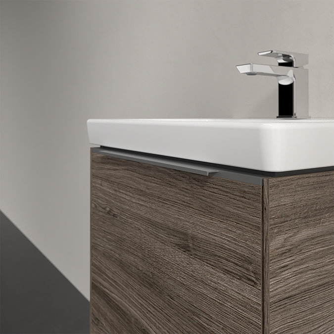 Villeroy and Boch Subway 3.0 Stone Oak 500mm Wall Hung 1-Drawer Vanity Unit with LED Lighting