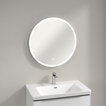 Villeroy and Boch Subway 3.0 White Matt 710mm Round LED Illuminated Mirror