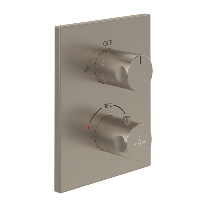 Villeroy and Boch Universal Concealed Thermostat Valve Dual Oulet - Brushed Nickel Matt
